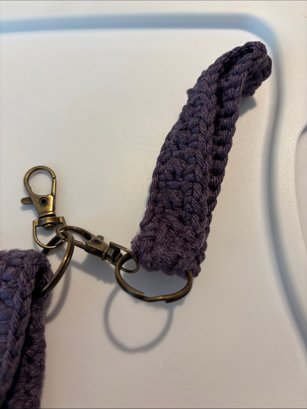 Crocheted Lavender Wristlet Key & Card Holder - Picture 3 of 4
